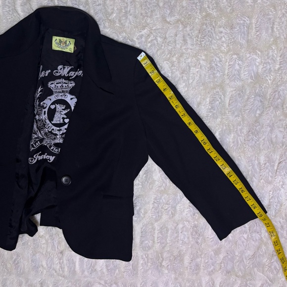 JUICY COUTURE Her Majesty Women’s Black Blazer100% Wool - Picture 11 of 13